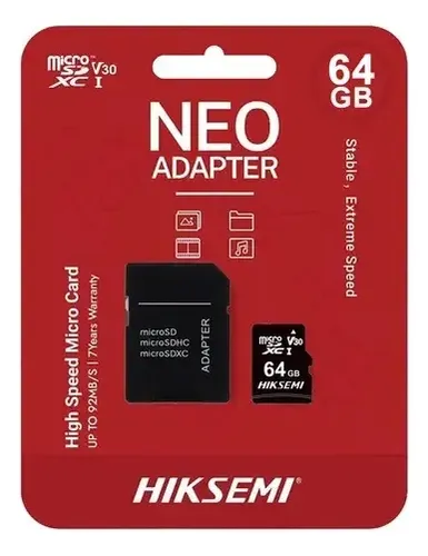 Micro Sd SDXC 64Gb Clase 10 Neo C/Adaptador Hiksemi