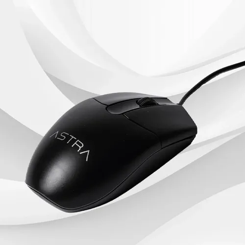 Mouse Astra Alambrico Gm124BK 3 Botones Dpi1000 Negro